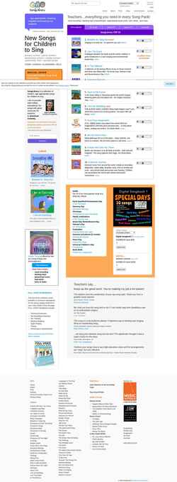 Снимак екрана songlibrary.net