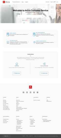 Screenshot support.avira.com