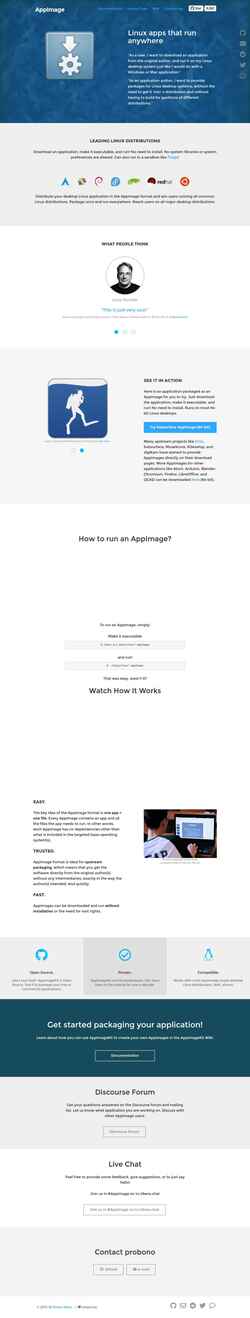 Képernyőkép appimage.org