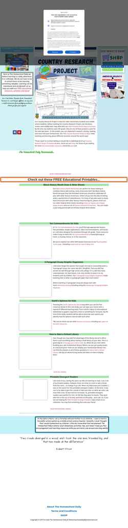 Screenshot thehomeschooldaily.com
