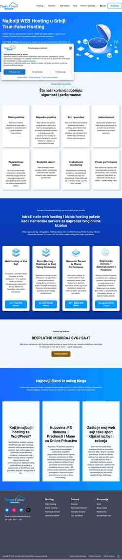 Captura de tela truefalsehosting.rs