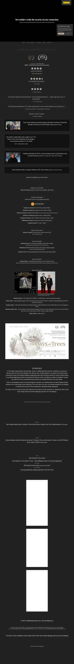 Snimka zaslona thedaysoftrees.com