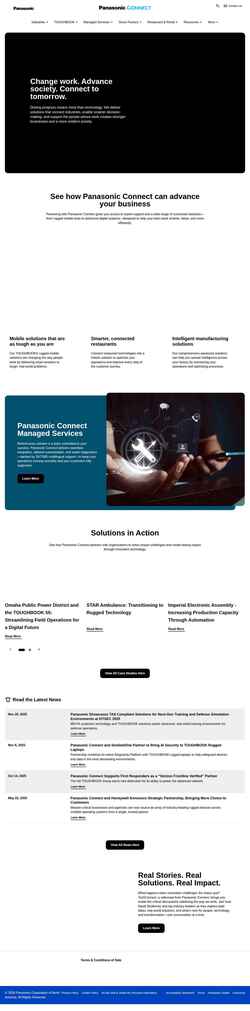 Снимак екрана connect.na.panasonic.com