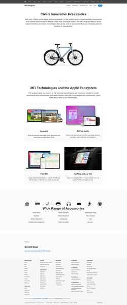 Captura de pantalla mfi.apple.com