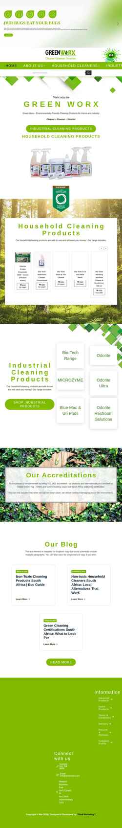Ekrānuzņēmums greenworx.eco