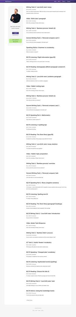 Screenshot ielts-simon.study