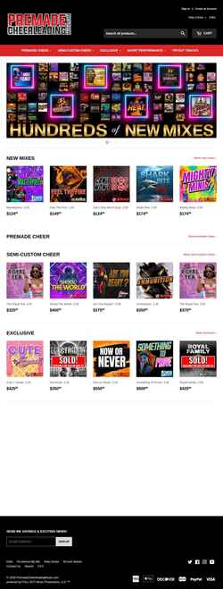 Screenshot premadecheerleadingmusic.com